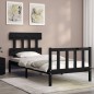 Giroletto con Testiera Nero 2FT6 Small Single in Legno Massello