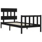 Giroletto con Testiera Nero 2FT6 Small Single in Legno Massello