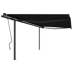 vidaXL Tenda da Sole Retrattile Automatica con Pali 4x3 m Antracite