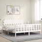 Giroletto con Testiera Bianco 6FT Super King in Legno Massello