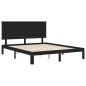 Giroletto con Testiera Nero 200x200 cm in Legno Massello Giroletto con Testiera Nero 200x200 cm in Legno Massello