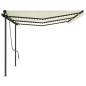 Tenda da Sole Automatica con Sensore Vento e LED 6x3 m Crema Tenda da Sole Automatica con Sensore Vento e LED 6x3 m Crema