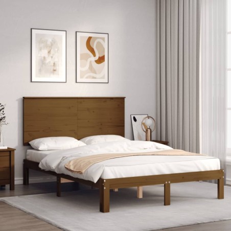 Giroletto con Testiera Miele 140x200 cm in Legno Massello
