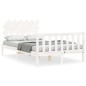 Giroletto con Testiera Bianco 4FT Small Double Legno Massello Giroletto con Testiera Bianco 4FT Small Double Legno Massello