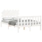 Giroletto con Testiera Bianco 4FT Small Double Legno Massello Giroletto con Testiera Bianco 4FT Small Double Legno Massello