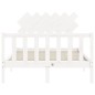Giroletto con Testiera Bianco 4FT Small Double Legno Massello Giroletto con Testiera Bianco 4FT Small Double Legno Massello