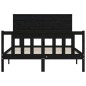 Giroletto con Testiera Nero 4FT Small Double in Legno Massello