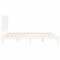 Giroletto con Testiera Bianco 160x200 cm Legno Massello Giroletto con Testiera Bianco 160x200 cm Legno Massello