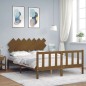 Giroletto con Testiera Miele 5FT King Size in Legno Massello