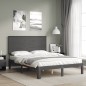 Giroletto con Testiera Grigio 140x200 cm in Legno Massello Giroletto con Testiera Grigio 140x200 cm in Legno Massello