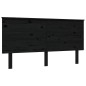 Giroletto con Testiera Nero 160x200 cm Legno Massello Giroletto con Testiera Nero 160x200 cm Legno Massello