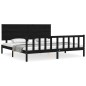 Giroletto con Testiera Nero 6FT Super King in Legno Massello