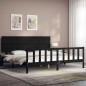 Giroletto con Testiera Nero 6FT Super King in Legno Massello