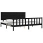 Giroletto con Testiera Nero 6FT Super King in Legno Massello