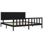 Giroletto con Testiera Nero 6FT Super King in Legno Massello