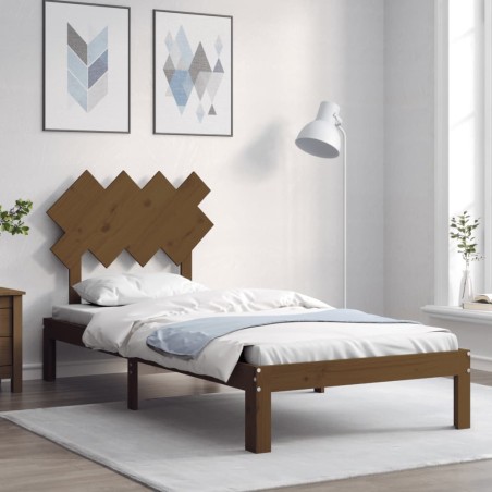 Giroletto con Testiera Miele 90x200 cm in Legno Massello