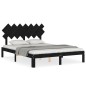Giroletto con Testiera Nero 5FT King Size in Legno Massello Giroletto con Testiera Nero 5FT King Size in Legno Massello