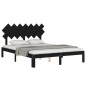 Giroletto con Testiera Nero 5FT King Size in Legno Massello Giroletto con Testiera Nero 5FT King Size in Legno Massello