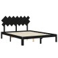 Giroletto con Testiera Nero 5FT King Size in Legno Massello Giroletto con Testiera Nero 5FT King Size in Legno Massello