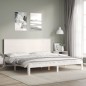 Giroletto con Testiera Bianco 200x200 cm in Legno Massello Giroletto con Testiera Bianco 200x200 cm in Legno Massello