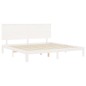 Giroletto con Testiera Bianco 200x200 cm in Legno Massello Giroletto con Testiera Bianco 200x200 cm in Legno Massello