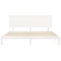 Giroletto con Testiera Bianco 200x200 cm in Legno Massello Giroletto con Testiera Bianco 200x200 cm in Legno Massello