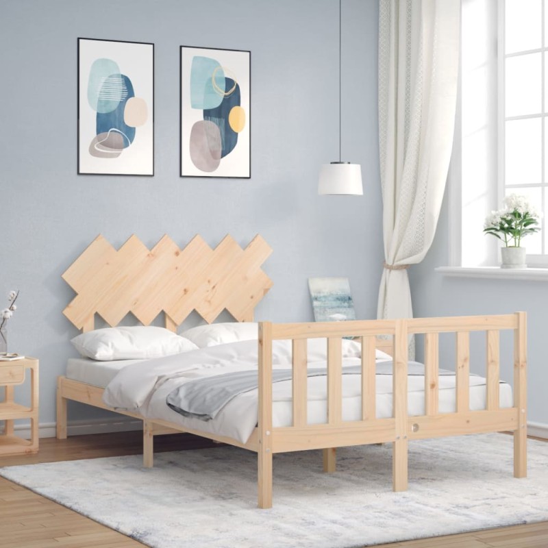 Giroletto con Testiera 4FT Small Double in Legno Massello Giroletto con Testiera 4FT Small Double in Legno Massello