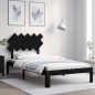 Giroletto con Testiera Nero 100x200 cm in Legno Massello