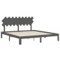 Giroletto con Testiera Grigio 6FT Super King in Legno Massello