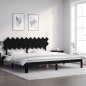 Giroletto con Testiera Nero 200x200 cm in Legno Massello Giroletto con Testiera Nero 200x200 cm in Legno Massello