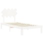 Giroletto con Testiera Bianco 90x200 cm in Legno Massello Giroletto con Testiera Bianco 90x200 cm in Legno Massello