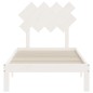 Giroletto con Testiera Bianco 90x200 cm in Legno Massello Giroletto con Testiera Bianco 90x200 cm in Legno Massello