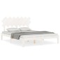 Giroletto con Testiera Bianco 5FT King Size in Legno Massello