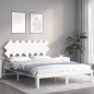 Giroletto con Testiera Bianco 5FT King Size in Legno Massello
