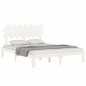 Giroletto con Testiera Bianco 5FT King Size in Legno Massello