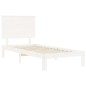 Giroletto con Testiera Bianco 90x200 cm in Legno Massello Giroletto con Testiera Bianco 90x200 cm in Legno Massello