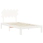 Giroletto con Testiera Bianco 100x200 cm in Legno Massello Giroletto con Testiera Bianco 100x200 cm in Legno Massello