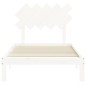 Giroletto con Testiera Bianco 100x200 cm in Legno Massello Giroletto con Testiera Bianco 100x200 cm in Legno Massello