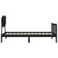 Giroletto con Testiera Nero 100x200 cm in Legno Massello Giroletto con Testiera Nero 100x200 cm in Legno Massello