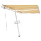 Tenda Sole Automatica LED Sensore Vento 350x250cm Gialla Bianca