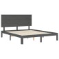 Giroletto con Testiera Grigio 5FT King Size in Legno Massello
