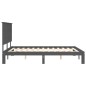 Giroletto con Testiera Grigio 5FT King Size in Legno Massello