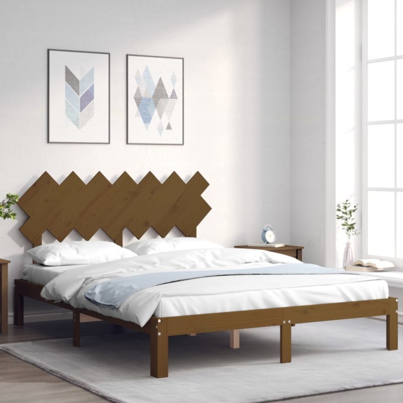 Giroletto con Testiera Miele 140x200 cm in Legno Massello