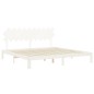 Giroletto con Testiera Bianco 200x200 cm in Legno Massello Giroletto con Testiera Bianco 200x200 cm in Legno Massello