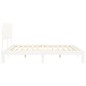 Giroletto con Testiera Bianco 200x200 cm in Legno Massello Giroletto con Testiera Bianco 200x200 cm in Legno Massello