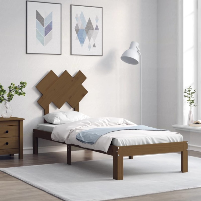 Giroletto con Testiera Miele 2FT6 Small Single Legno Massello