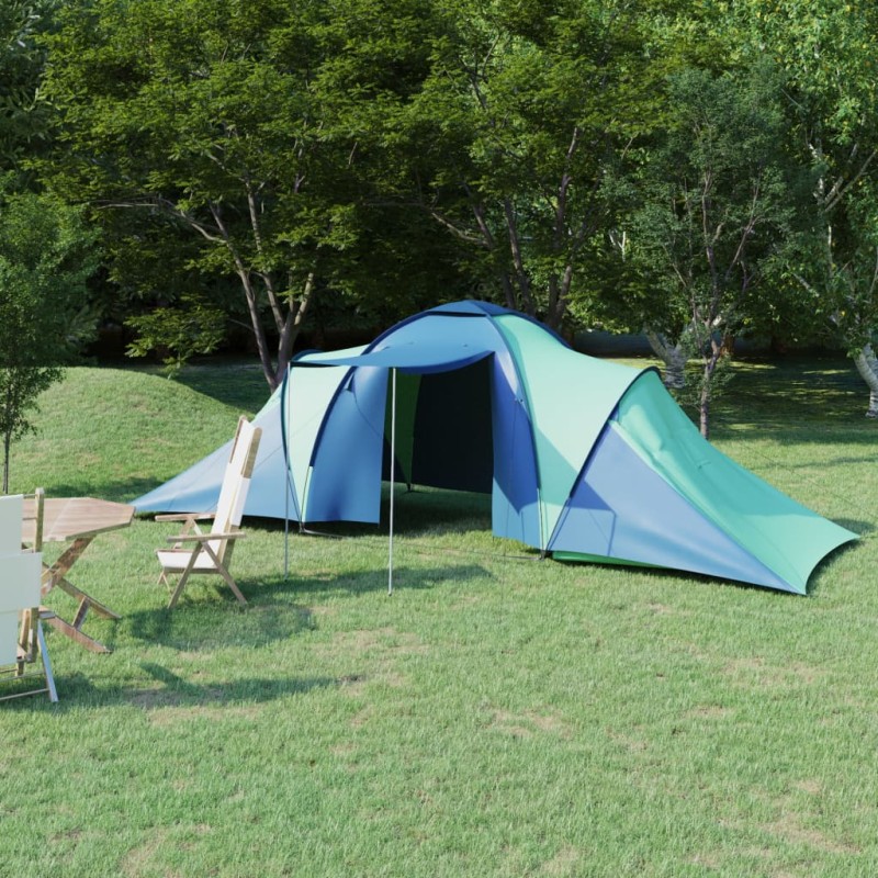 Tenda da Campeggio per 6 Persone Blu e Verde Tenda da Campeggio per 6 Persone Blu e Verde