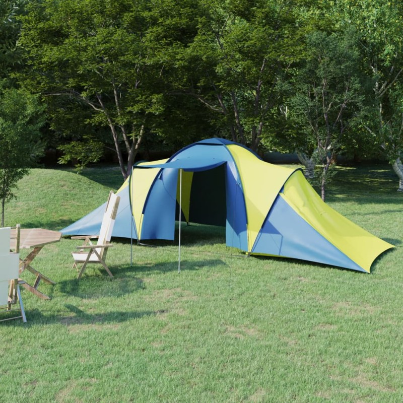 Tenda da Campeggio per 6 Persone Blu e Giallo Tenda da Campeggio per 6 Persone Blu e Giallo