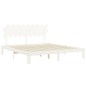 Giroletto con Testiera Bianco 6FT Super King in Legno Massello