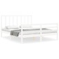 Giroletto con Testiera Bianco 5FT King Size in Legno Massello Giroletto con Testiera Bianco 5FT King Size in Legno Massello